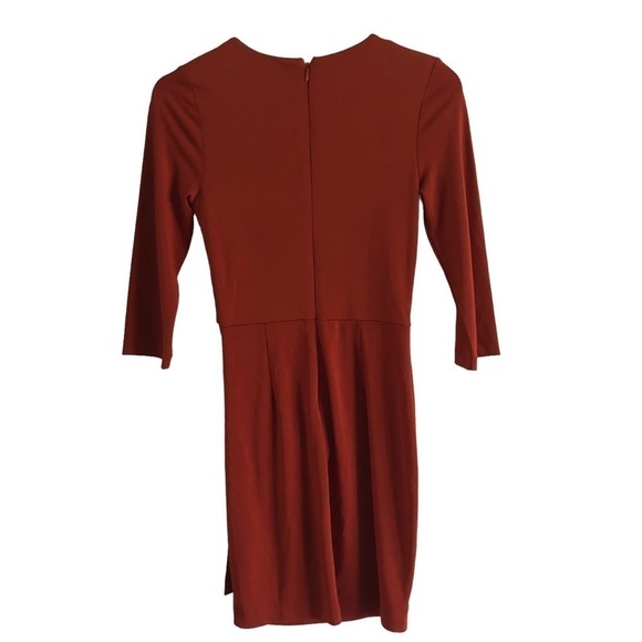 French Connection 3/4 Sleeve Dress Burnt Orange Size 2 - Picture 4 of 7